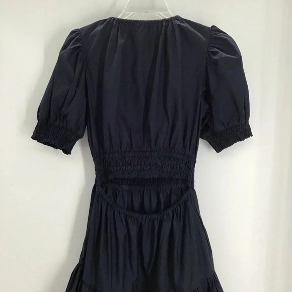 Moon River Anthropologie Puff-Sleeve Dress Fit & Flare Summer Casual Navy Size S - Picture 5 of 9